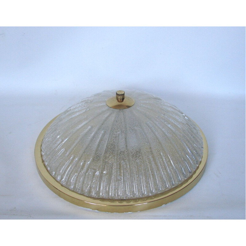 Vintage moulded glass ceiling light, 1970s