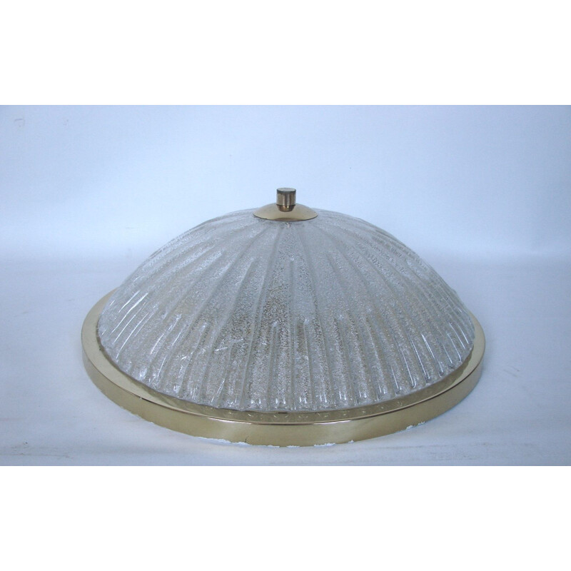 Vintage moulded glass ceiling light, 1970s