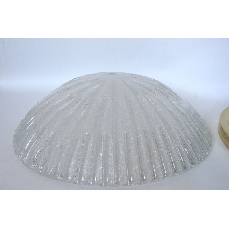 Vintage moulded glass ceiling light, 1970s