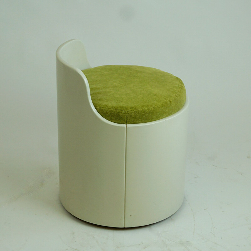 Italien white lacquered vintage stool, 1960s