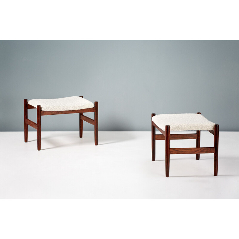 Pair of rosewood danish vintage stools, 1960s
