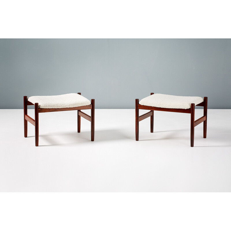 Pair of rosewood danish vintage stools, 1960s