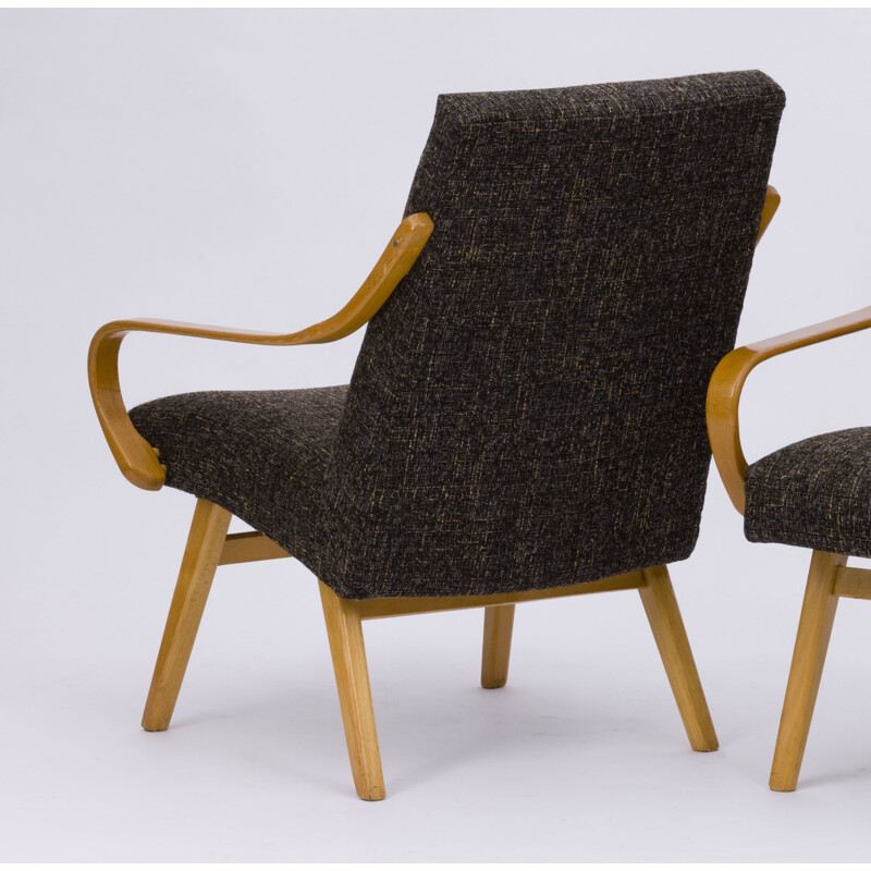 Pair of black vintage TON chairs, 1960s