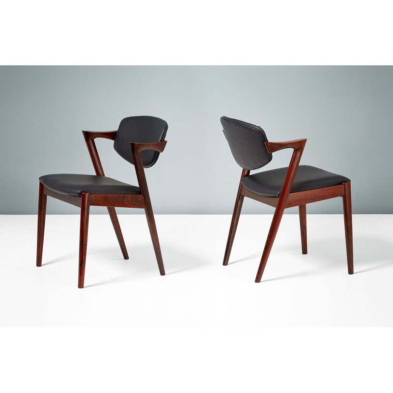 Set of 8 Kai Kristiansen Model 42 Rosewood Dining Chairs, 1956