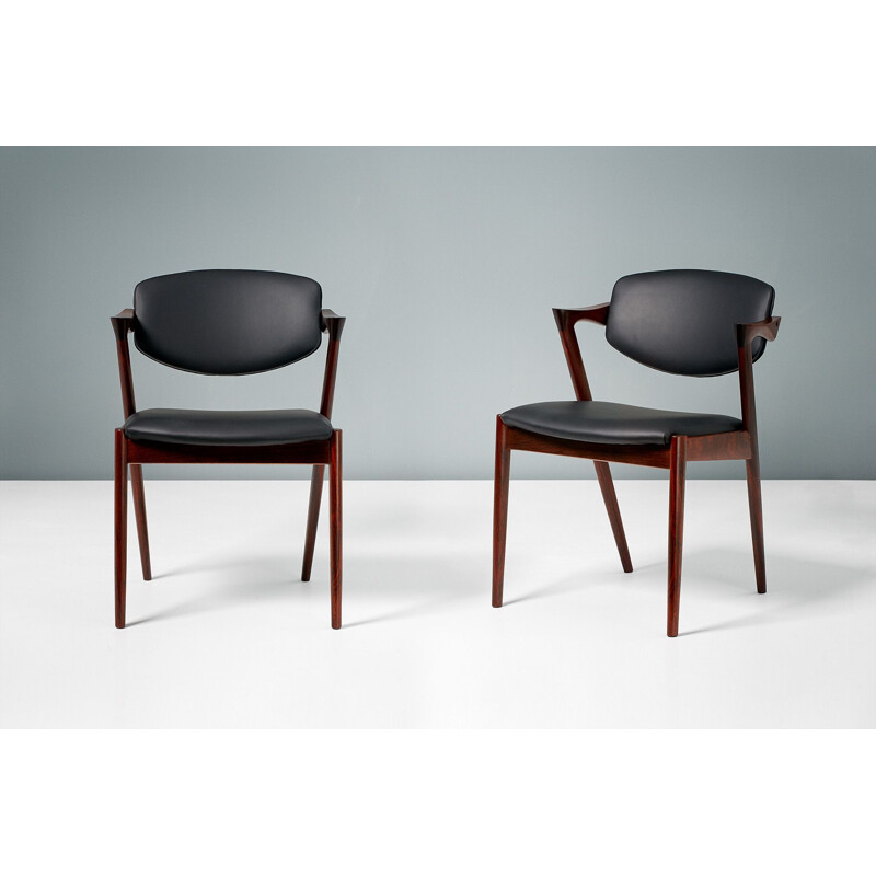 Set of 8 Kai Kristiansen Model 42 Rosewood Dining Chairs, 1956