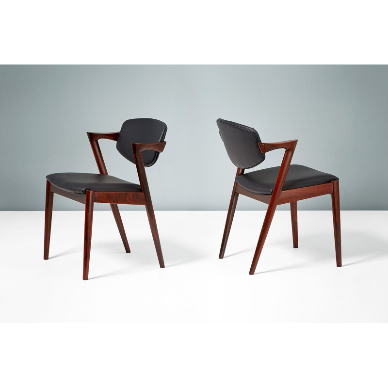 Set of 8 Kai Kristiansen Model 42 Rosewood Dining Chairs, 1956