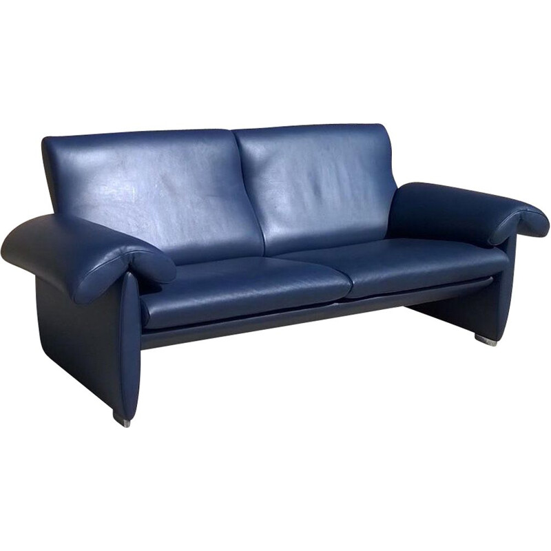 Vintage sofa DS1002 in blue leather by De Sede, 2000s