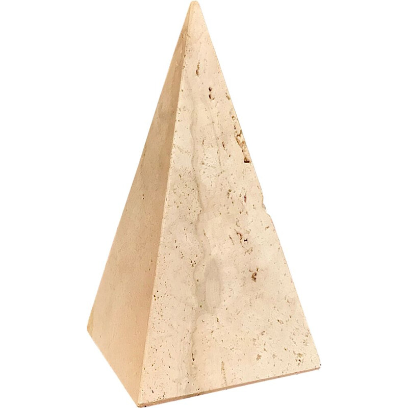 Sculpture pyramidale vintage de Fratelli Mannelli pour Travertino di Rapolano, 1970
