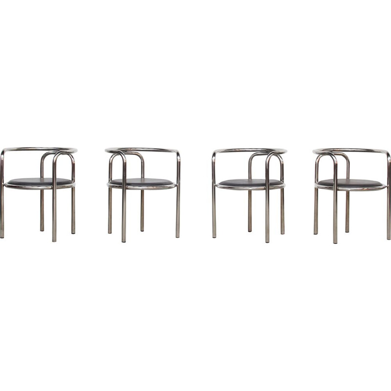 Ensemble de 4 chaises vintage de Gae Aulenti pour Poltronova, 1960