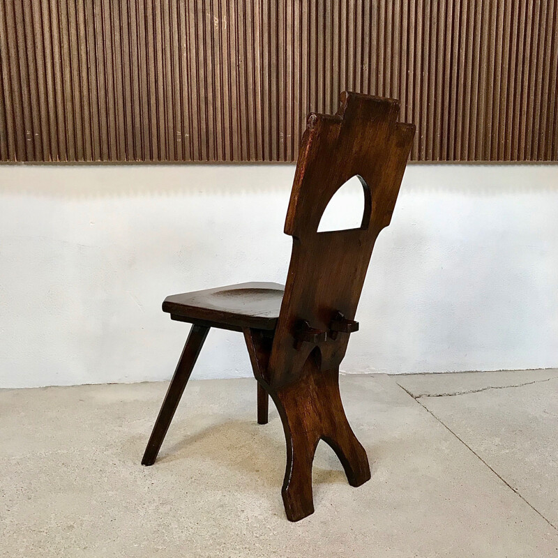 Vintage Duitse alpine houten stoel, 1930