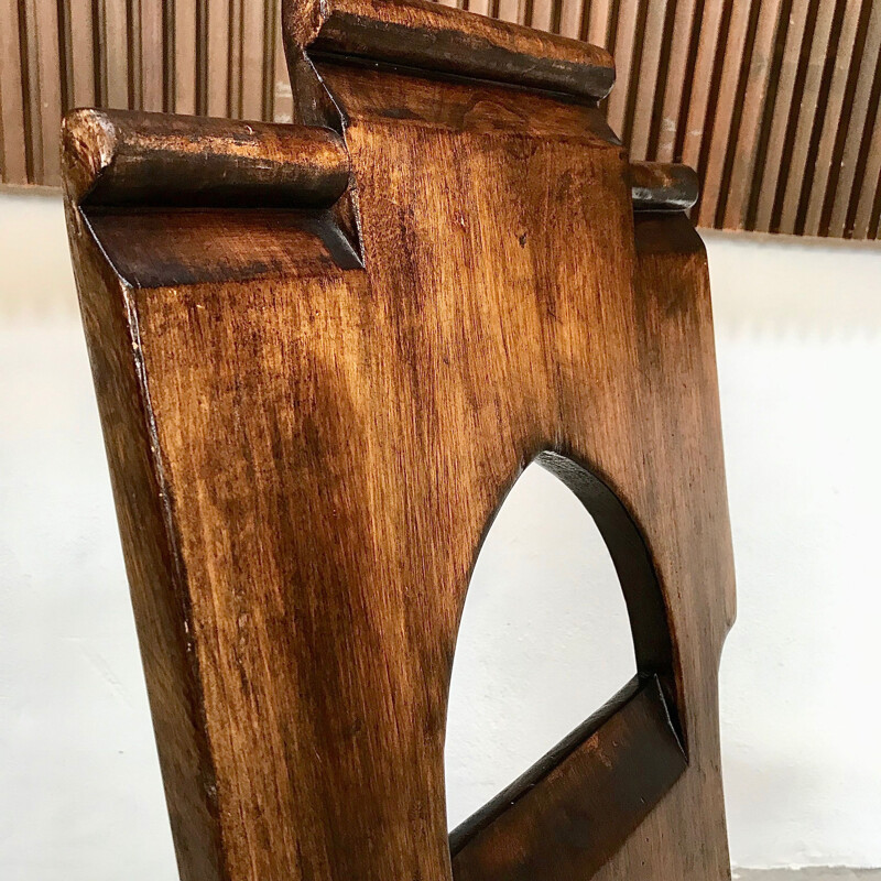 Cadeira de madeira alpina alemã Vintage, 1930