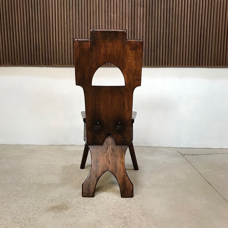 Cadeira de madeira alpina alemã Vintage, 1930
