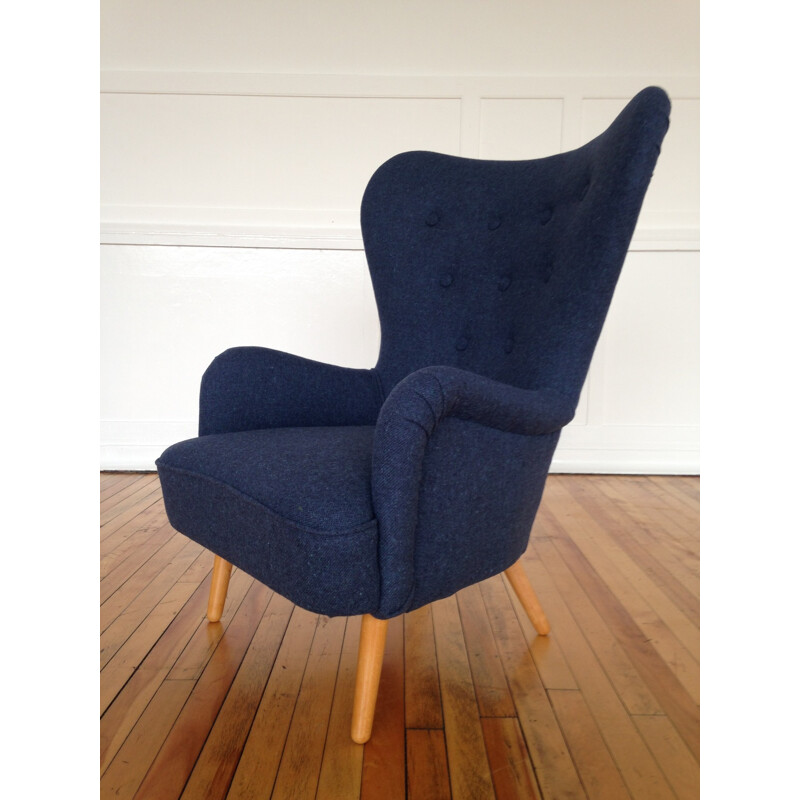 Armchair DA1 in metal, beech and wool, Ernest RACE - 1950s