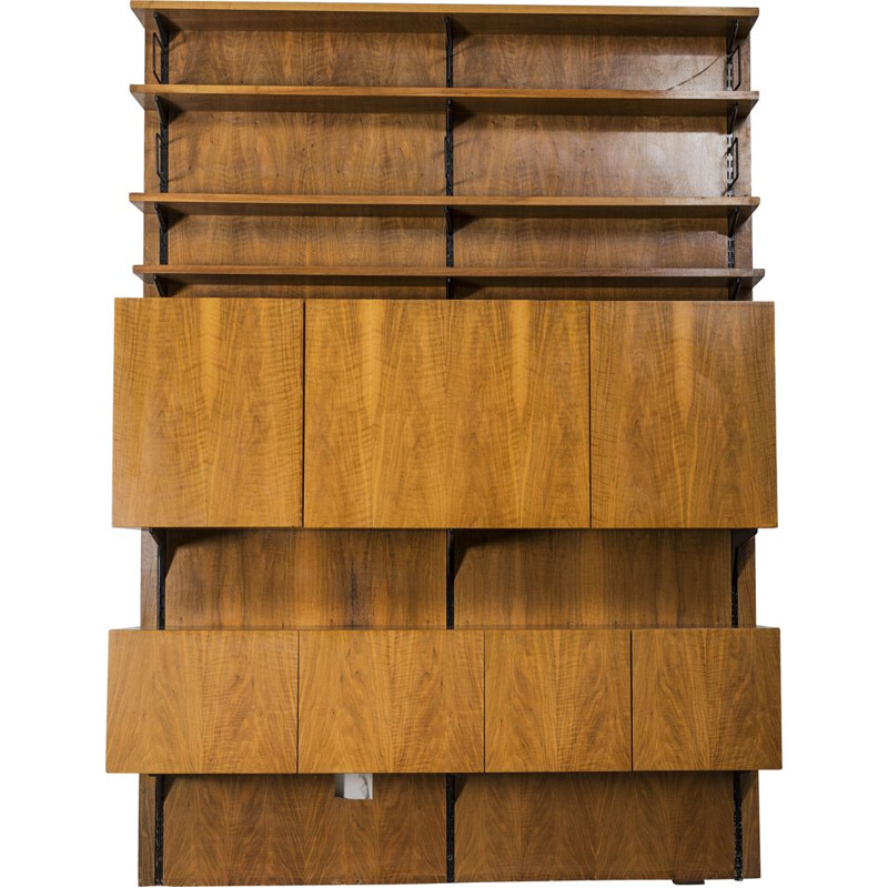 Walnut Vintage shelving system from Sparrings, 1960s