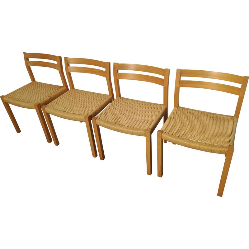 Ensemble de 4 chaises vintage par Jorgen Henrik Moller, 1970