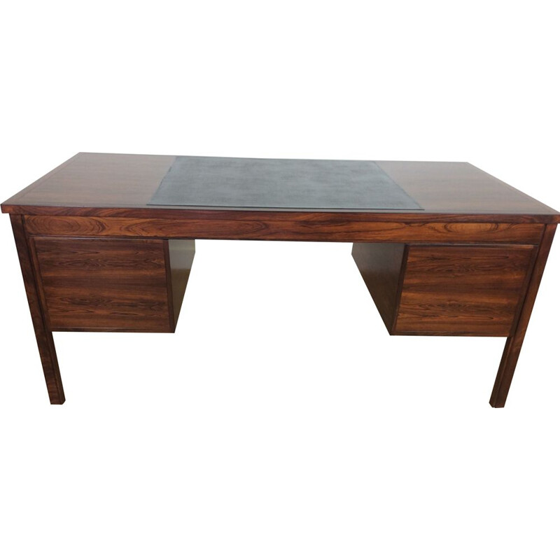 Vintage rosewood with leather desk, Denmark, 1960s