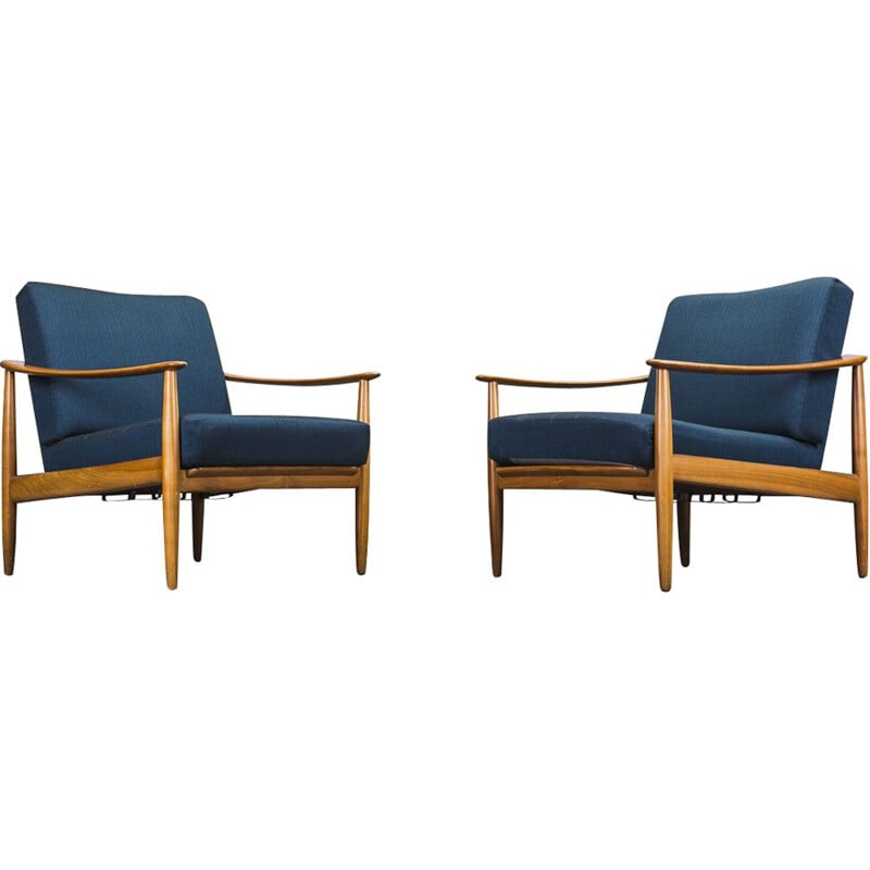 Set of 2 vintage beech armchairs by Walter Knoll, 1960s