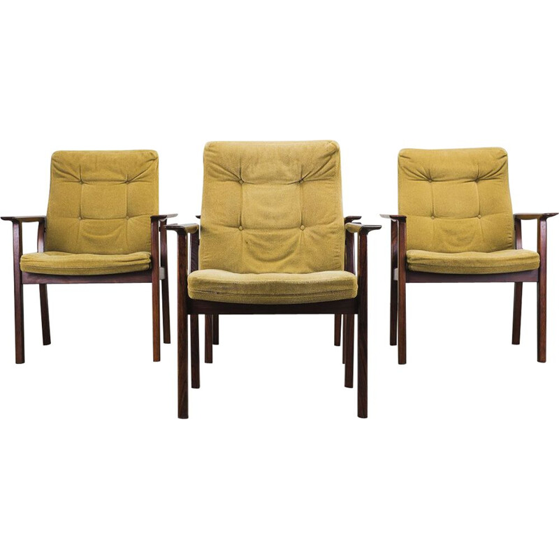 Set of 4 vintage rosewood Diplomat armchairs by Arne Vodder for Sibast, 1960s