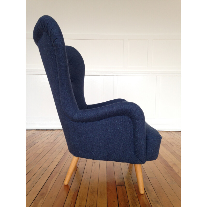 Armchair DA1 in metal, beech and wool, Ernest RACE - 1950s