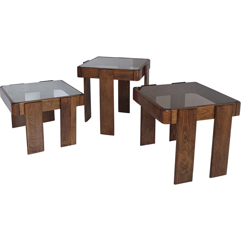 Vintage nesting tables by Frattini for Cassina, Italy, 1960s