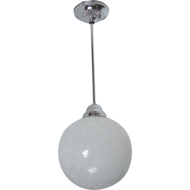 Vintage nikkel en messing hanglamp, 1930