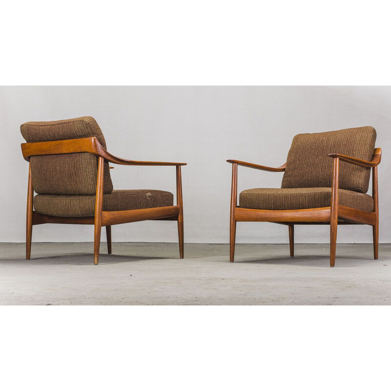 Ensemble de salon vintage en teck danois par Walter Knoll, 1960