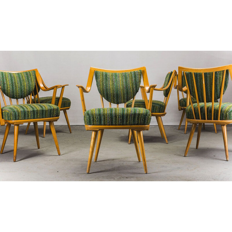 Set of 6 german beech vintage armchairs from Casala, 1950s