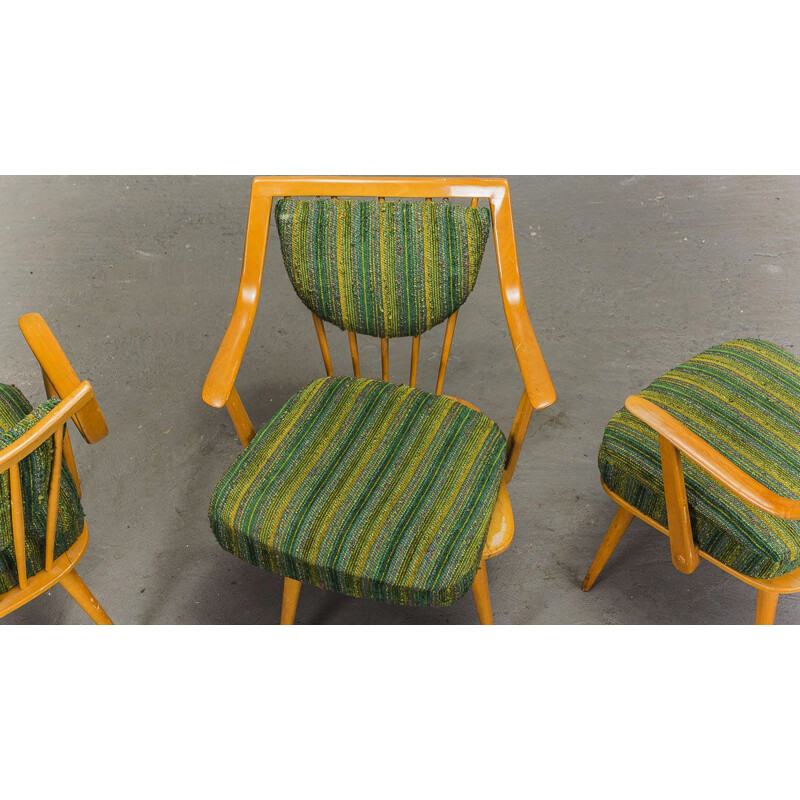 Set of 6 german beech vintage armchairs from Casala, 1950s