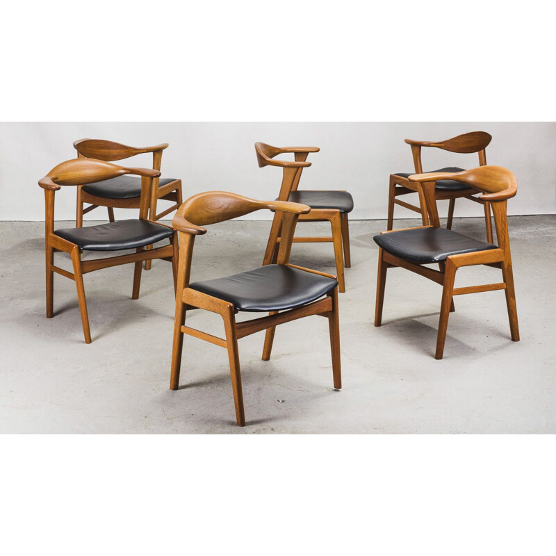 Set of 6 teak vintage armchairs by Erik Kirkegaard for Høng Stole Factory, 1960s