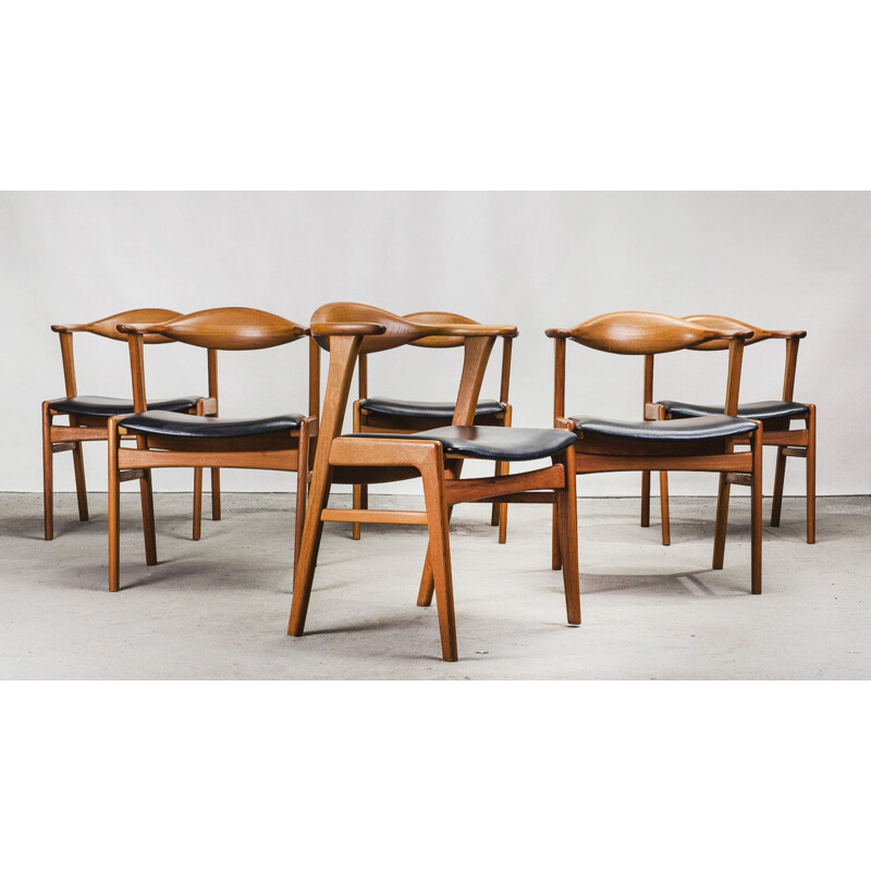 Set of 6 teak vintage armchairs by Erik Kirkegaard for Høng Stole Factory, 1960s