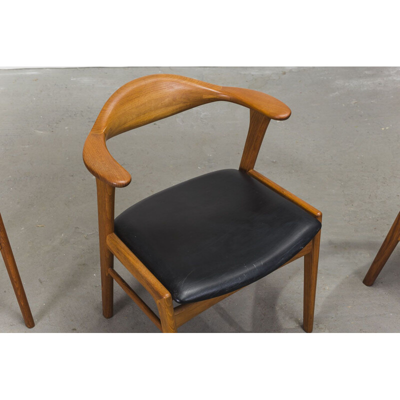 Ensemble de 6 fauteuils vintage en teck par Erik Kirkegaard pour Høng Stole Factory, 1960