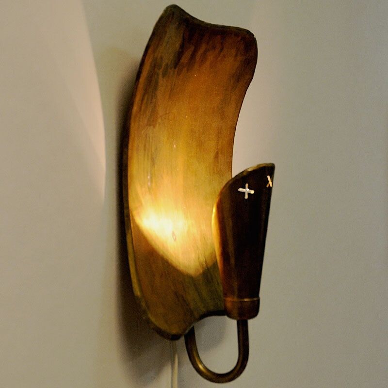 Vintage Brass Wall lamp by Lars Holmström for Arvika, 1950 Sweden