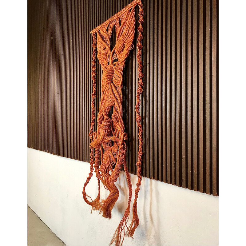 Vintage macramé wall hanging, 1960