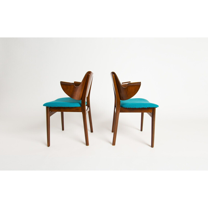 Set of 2 vintage chairs by Hans Olsen for Bramin Mobler, Denmark, 1950s
