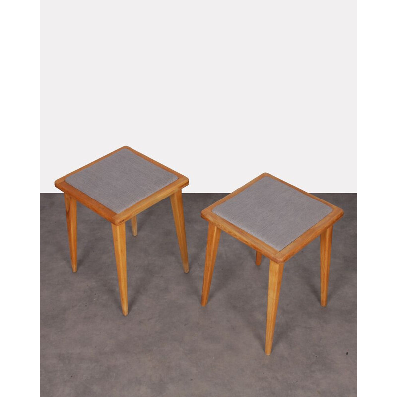 Set of 2 vintage stools by Franciszek Aplewicz for LAD, 1960s