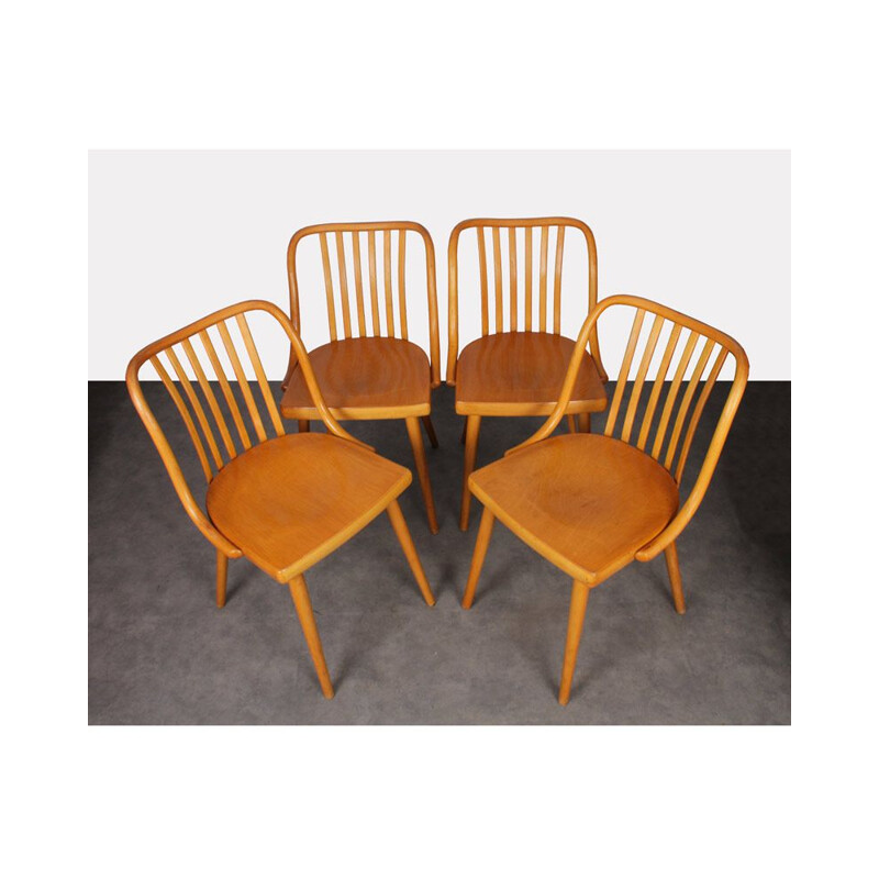 Suite de 4 chaises vintage par Antonin Suman, 1960