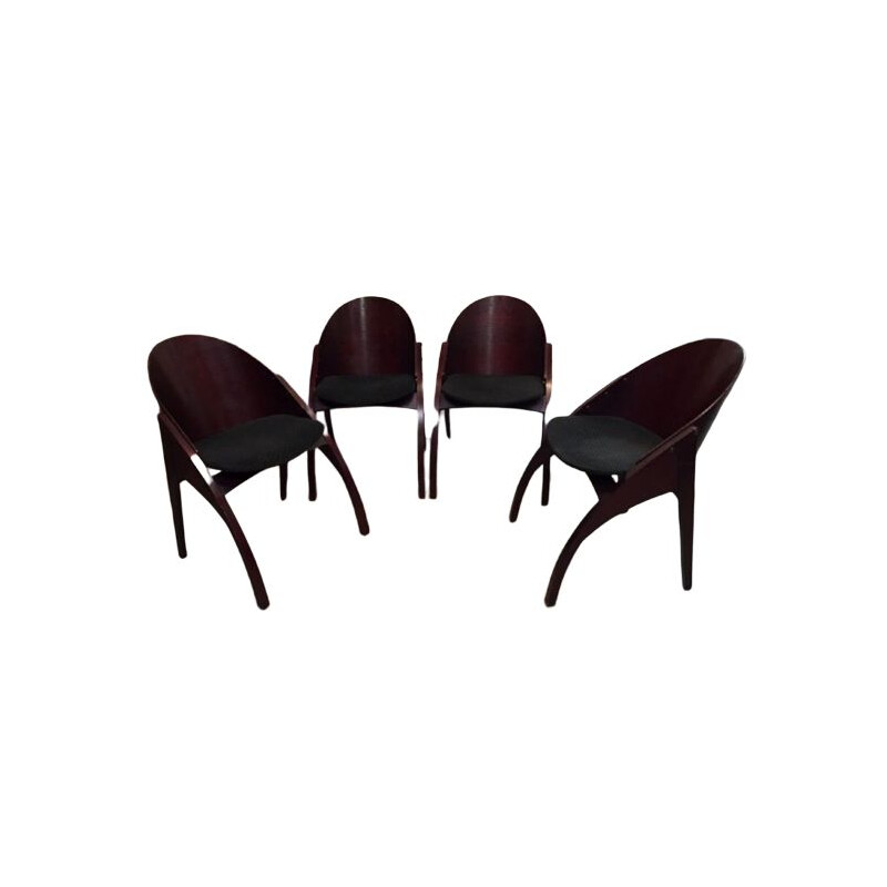 Ensemble de 4 fauteuils vintage de Pascal MOURGUE pour Scarabat, 1980
