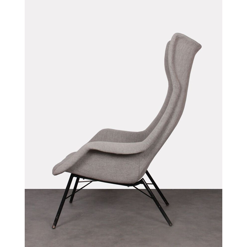 Vintage grey armchair by Miroslav Navratil for Ton, 1960s