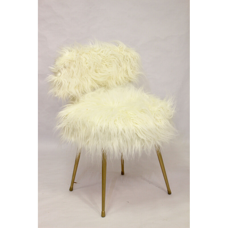 Vintage white Pelfran chair, France, 1970s