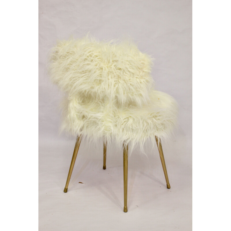 Vintage white Pelfran chair, France, 1970s