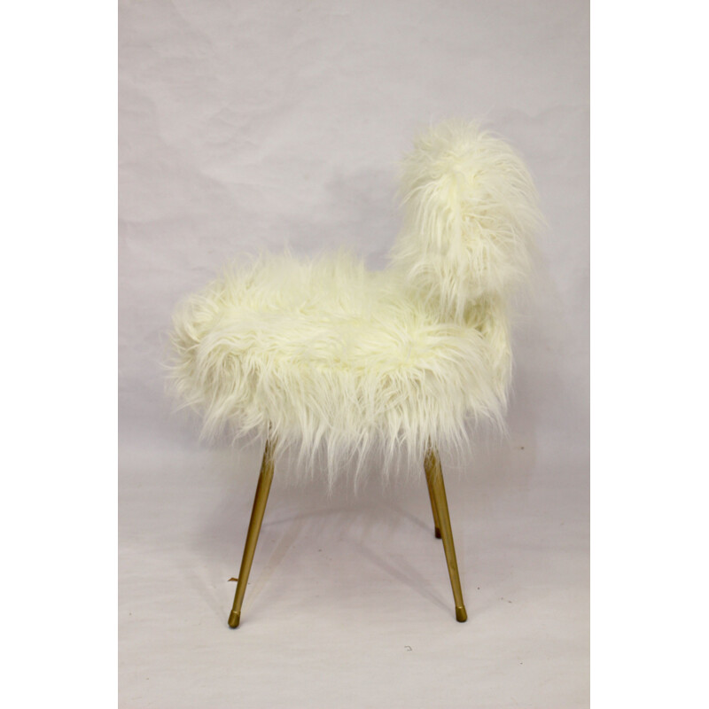 Vintage white Pelfran chair, France, 1970s