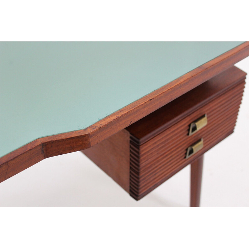 Vintage teak desk, Italy,  1950s