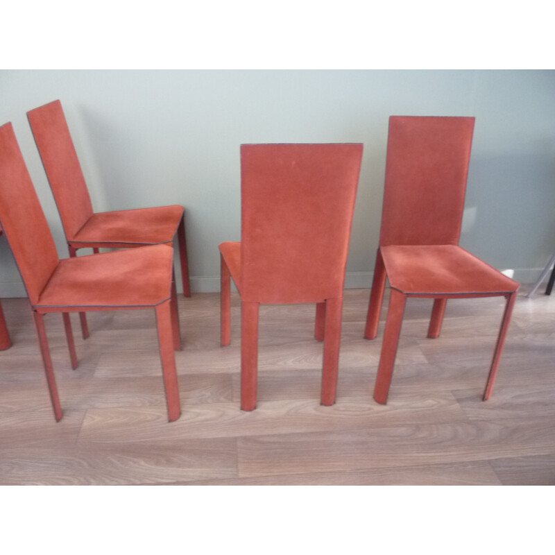 Set of 6 De Couro of Brazil chairs - 1980s