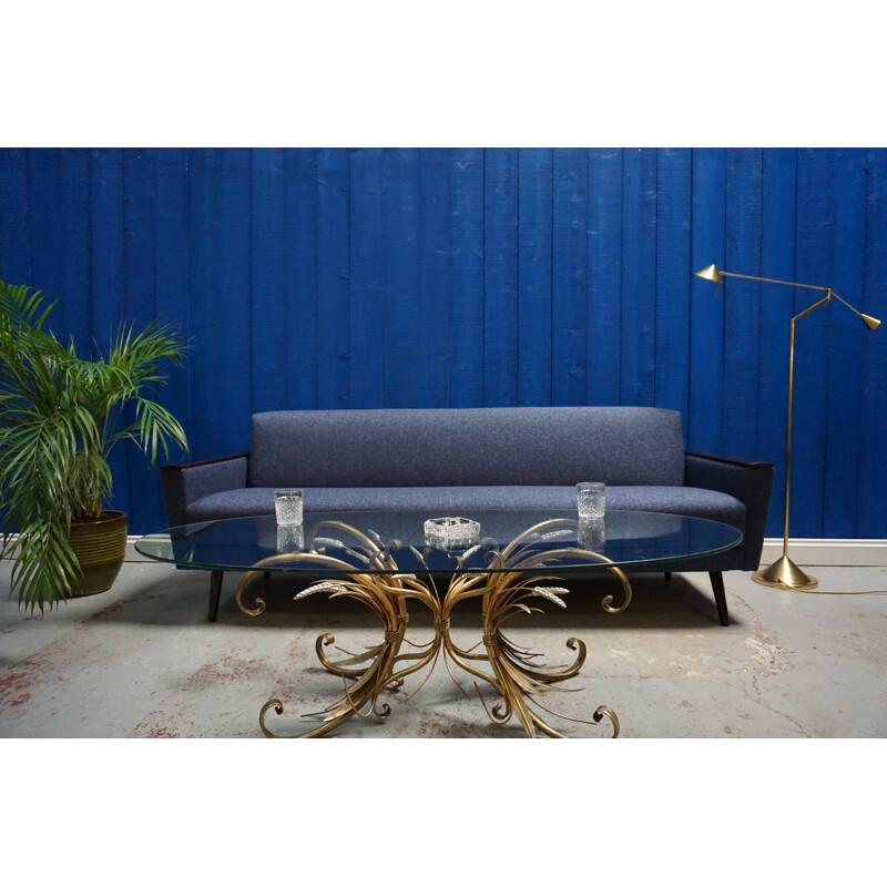 Vintage Danish Sofa In Blue Tweed, 1960