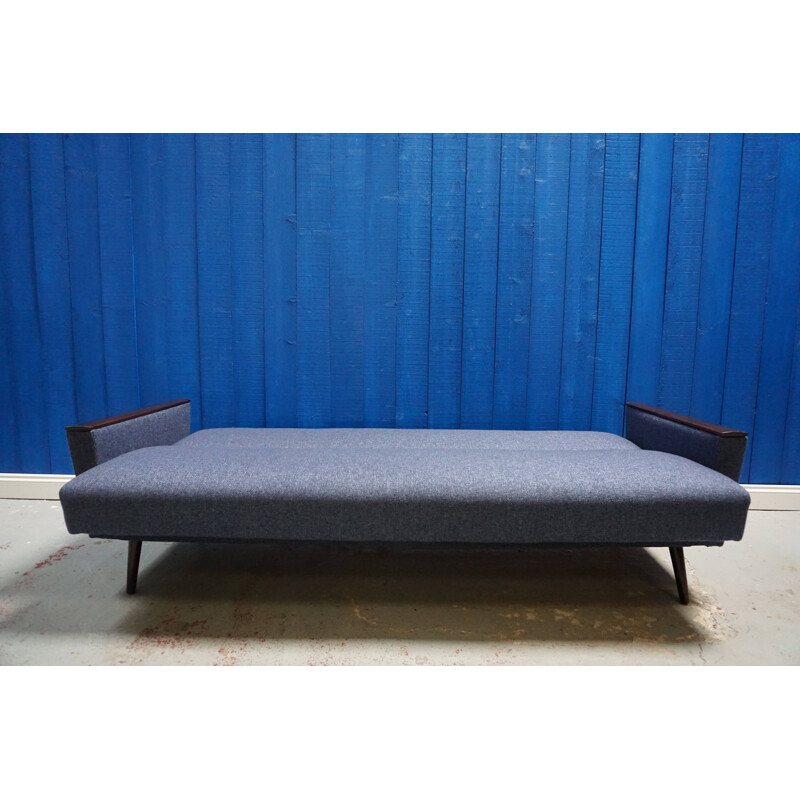 Vintage Danish Sofa In Blue Tweed, 1960