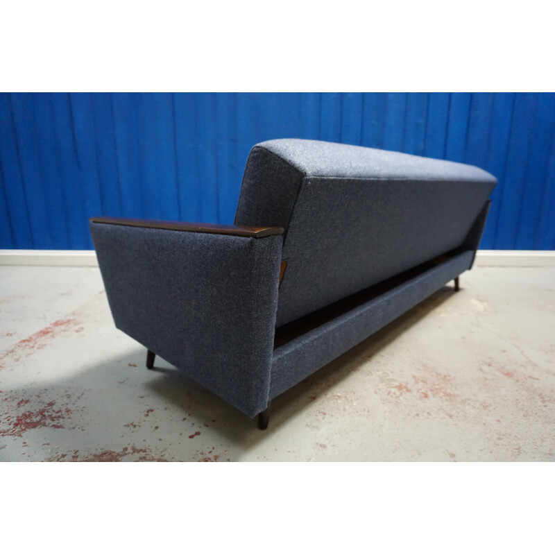 Vintage Danish Sofa In Blue Tweed, 1960