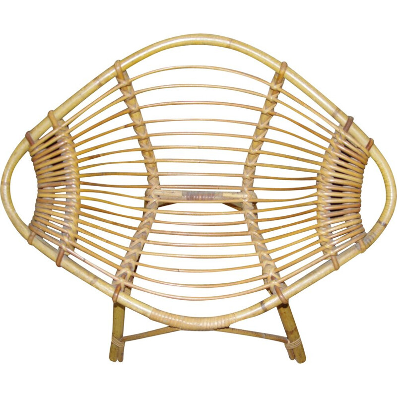 Vintage wicker armchair for children "Lemon" by J Rol and J Abraham
