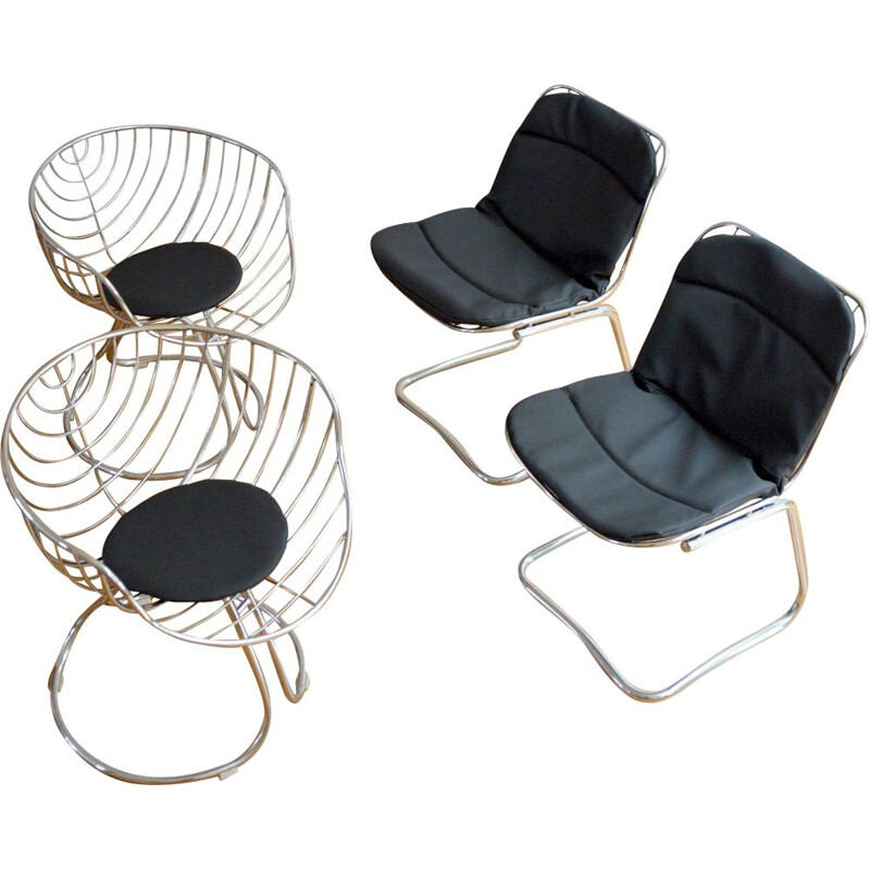 Set of 4 vintage chairs by Gastone Rinaldi, 1970s