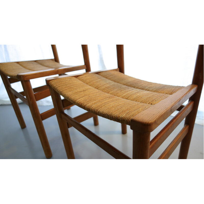 Vergnères pair of chairs in ash and straw, Pierre GAUTIER-DELAYE - 1950s