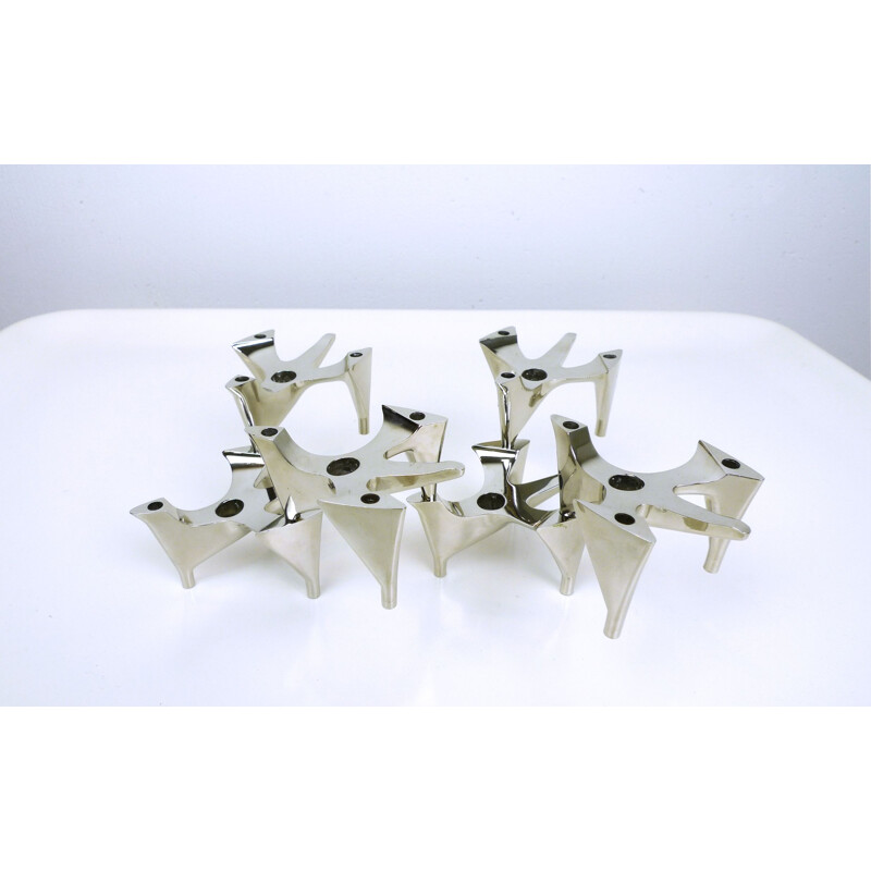 Set of 6 vintage Vogelflug candle holders by Hammonia Motard, Germany 1970